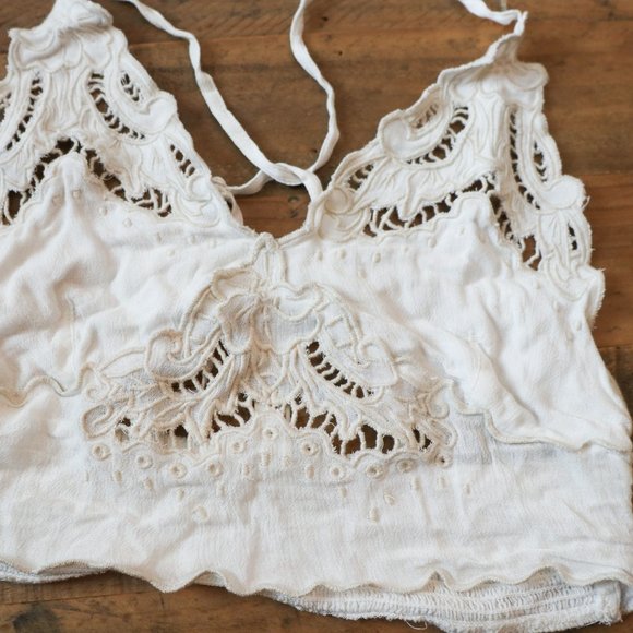 White Eyelet Free People Bralette XS - Picture 2 of 5